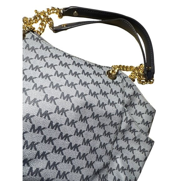 Michael Kors Navy Jet Set Medium Logo Tote Bag Purse - Picture 6 of 10